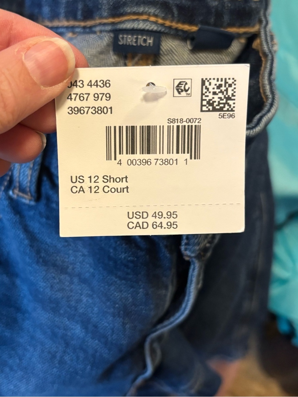 NWT American Eagle Curvy Straight Stretch jeans sz 12 Short - Picture 6 of 6